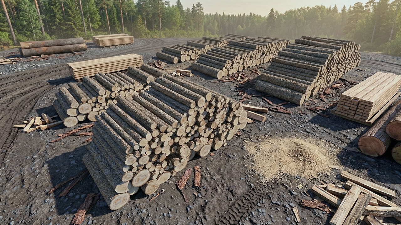 Stacked Wood Logs